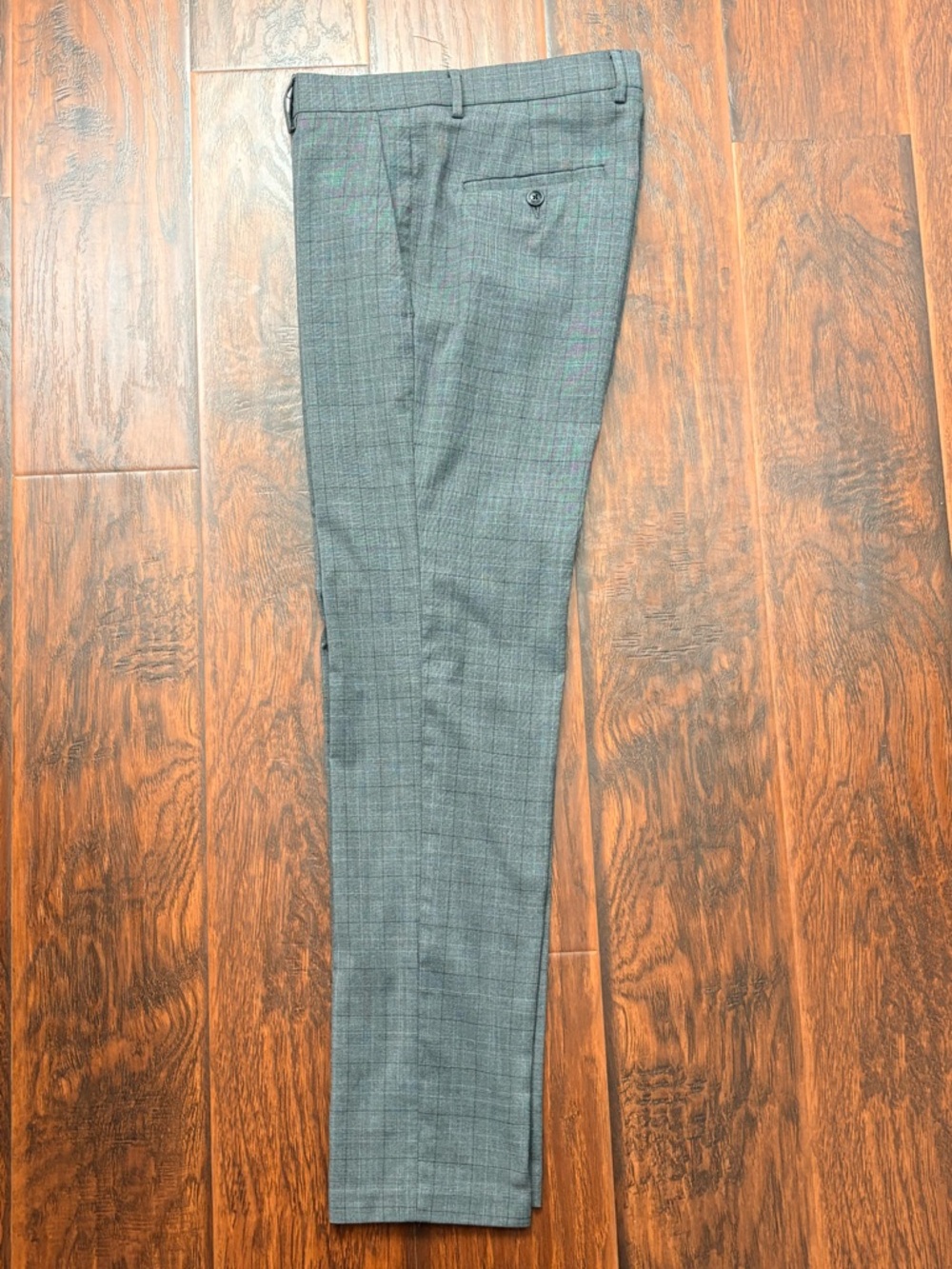 Kenneth Cole Reaction Dress Pants Men’s 30x30 Gray Slim Fit Stretch Plaid